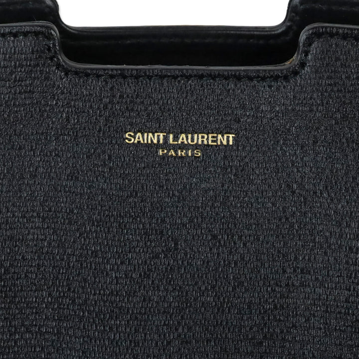 Saint Laurent Black Grained Leather Medium Y Cabas Bag
