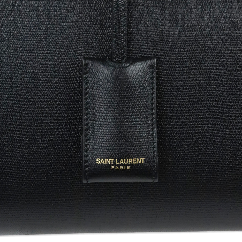 Saint Laurent Black Grained Leather Medium Y Cabas Bag