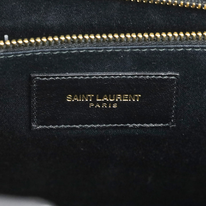 Saint Laurent Black Grained Leather Medium Y Cabas Bag
