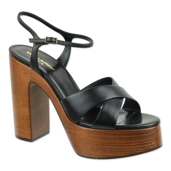 Saint Laurent Black Leather Bianca 85 Sandal