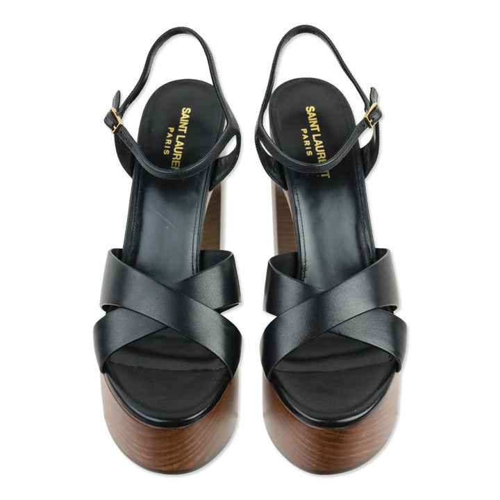 Saint Laurent Black Leather Bianca 85 Sandal
