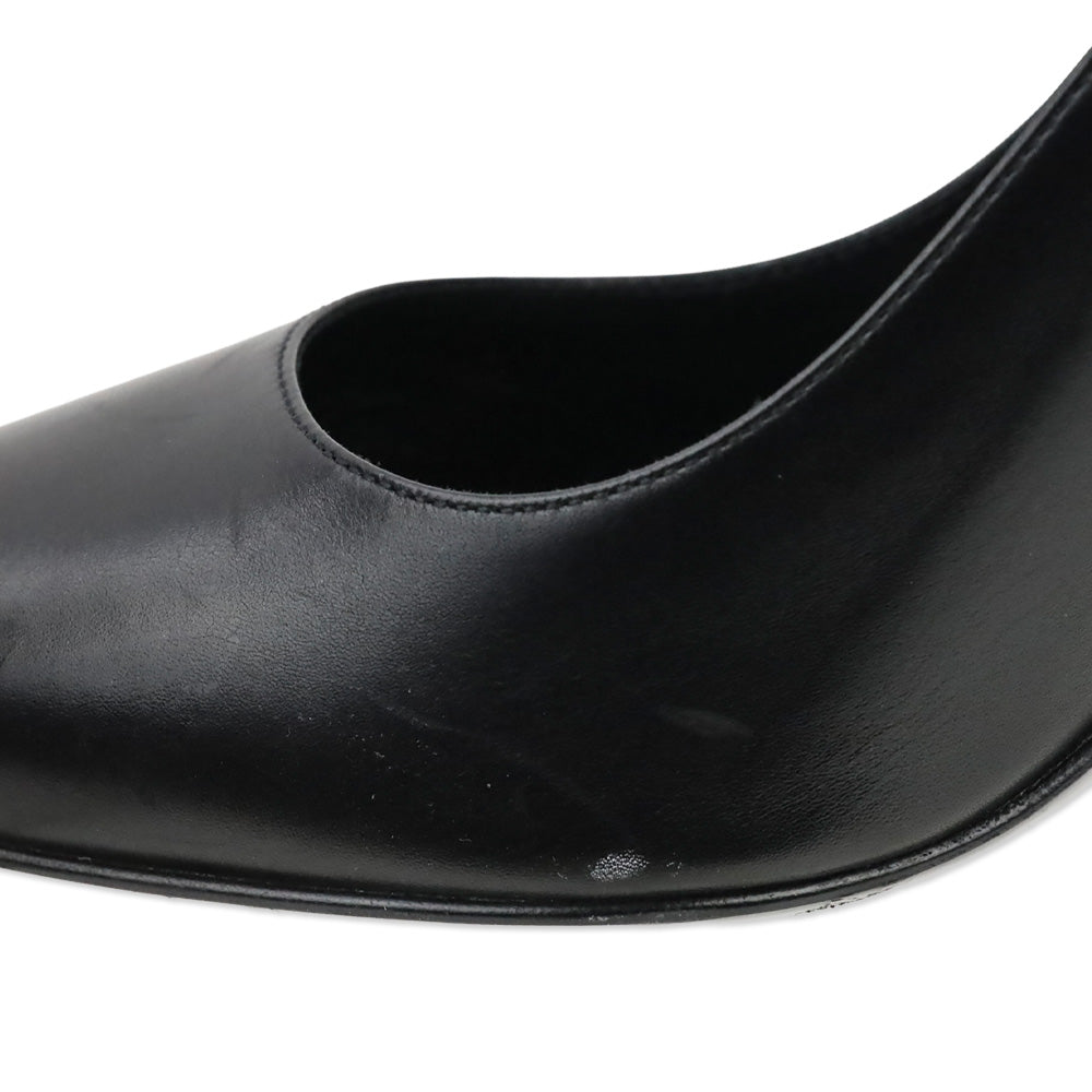 Saint Laurent Black Leather Paris 105 Pump