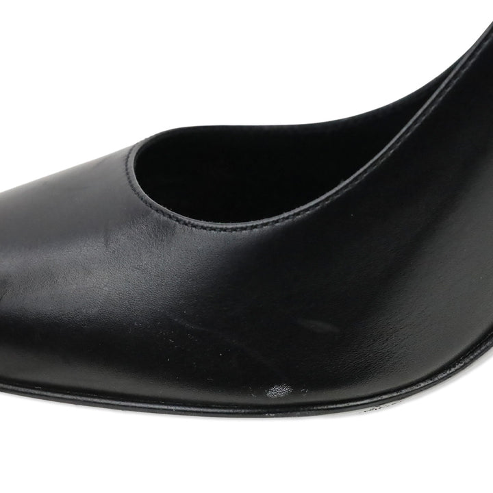 Saint Laurent Black Leather Paris 105 Pump