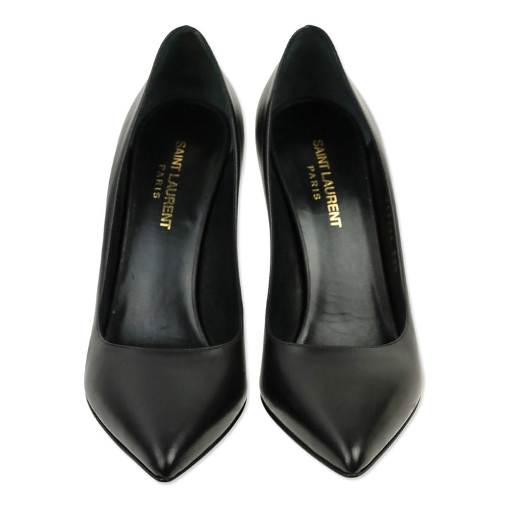 Saint Laurent Black Leather Paris 105 Pump