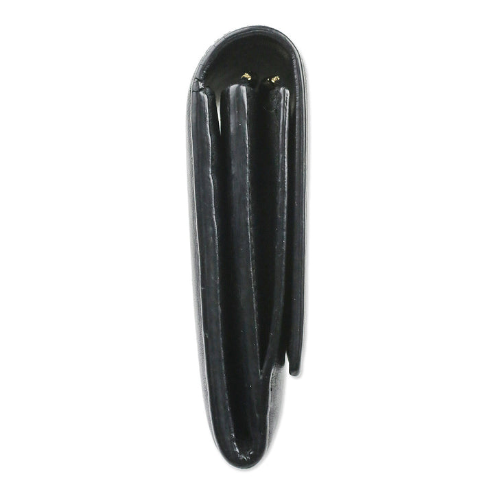 Saint Laurent Black Leather Y-Ligne Flap Continental Wallet