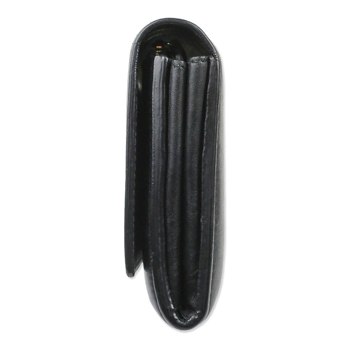 Saint Laurent Black Leather Y-Ligne Flap Continental Wallet