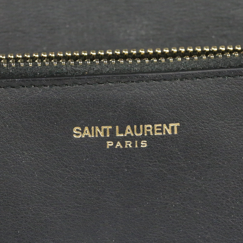 Saint Laurent Black Leather Y-Ligne Flap Continental Wallet