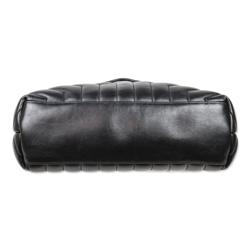 Saint Laurent Black Matelassé Lambskin LouLou Large Bag