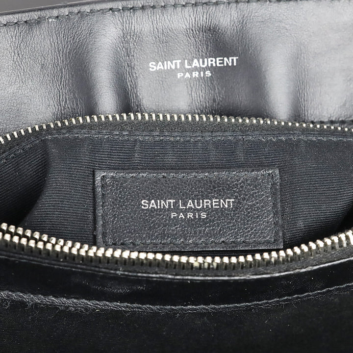Saint Laurent Black Matelassé Lambskin LouLou Large Bag