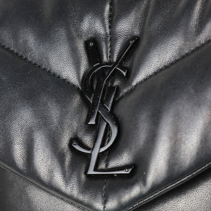 Saint Laurent Black Quilted Leather Lou Puffer Small Shoulder Bag