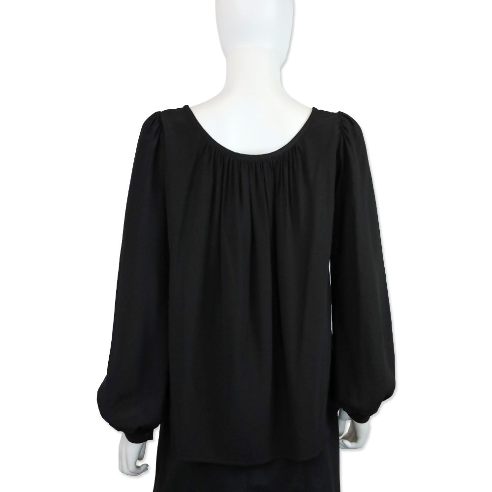 Saint Laurent Black Silk Long Sleeve Blouse