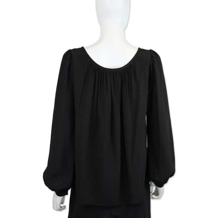 Saint Laurent Black Silk Long Sleeve Blouse