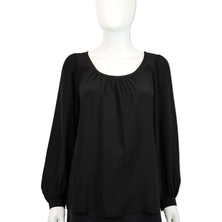 Saint Laurent Black Silk Long Sleeve Blouse