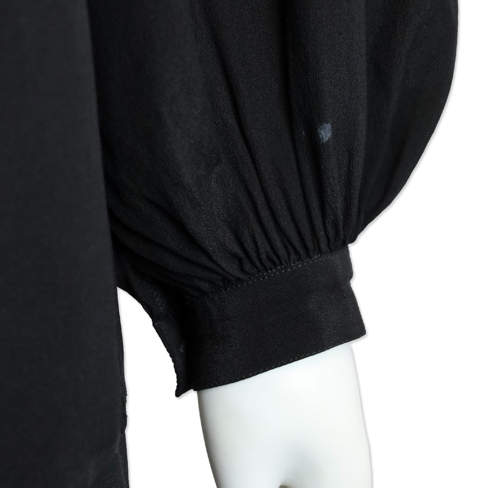 Saint Laurent Black Silk Long Sleeve Blouse