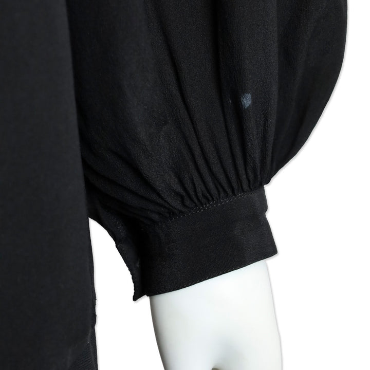 Saint Laurent Black Silk Long Sleeve Blouse