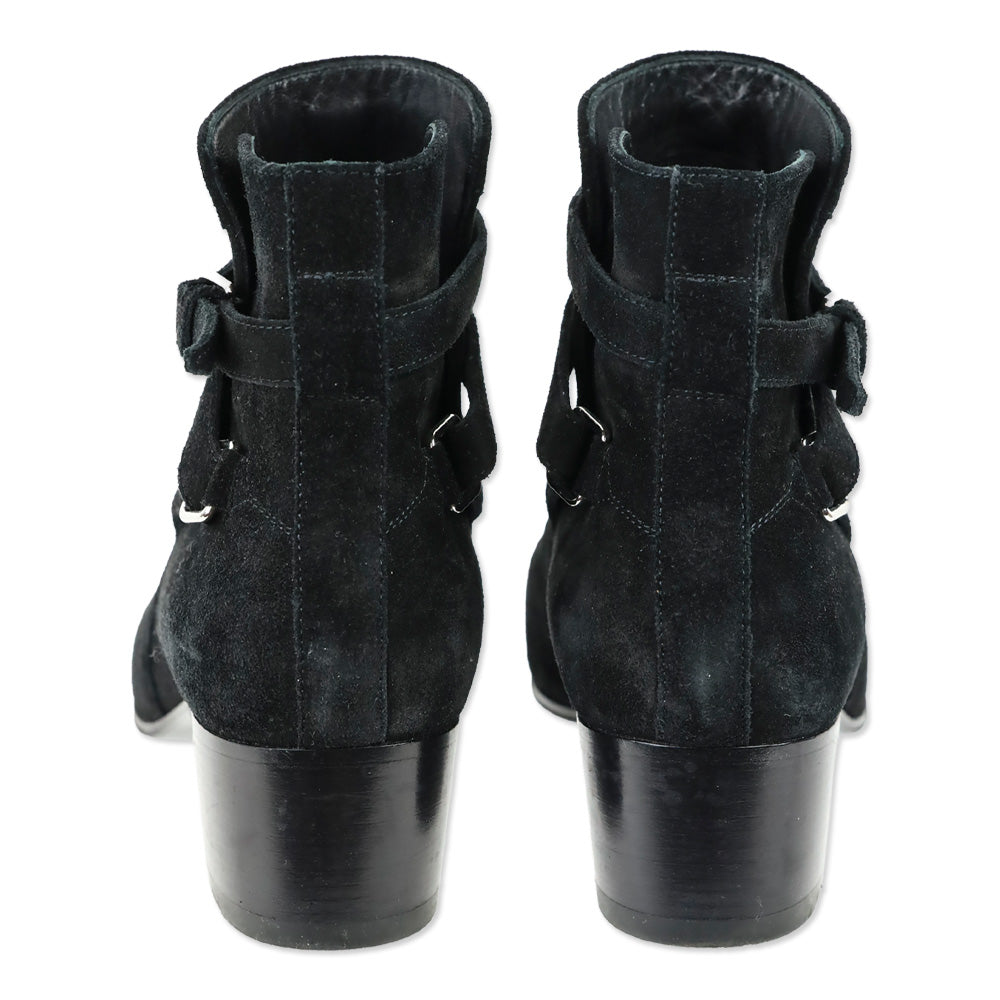 Saint Laurent Black Suede Wyatt Jodhpur Boots
