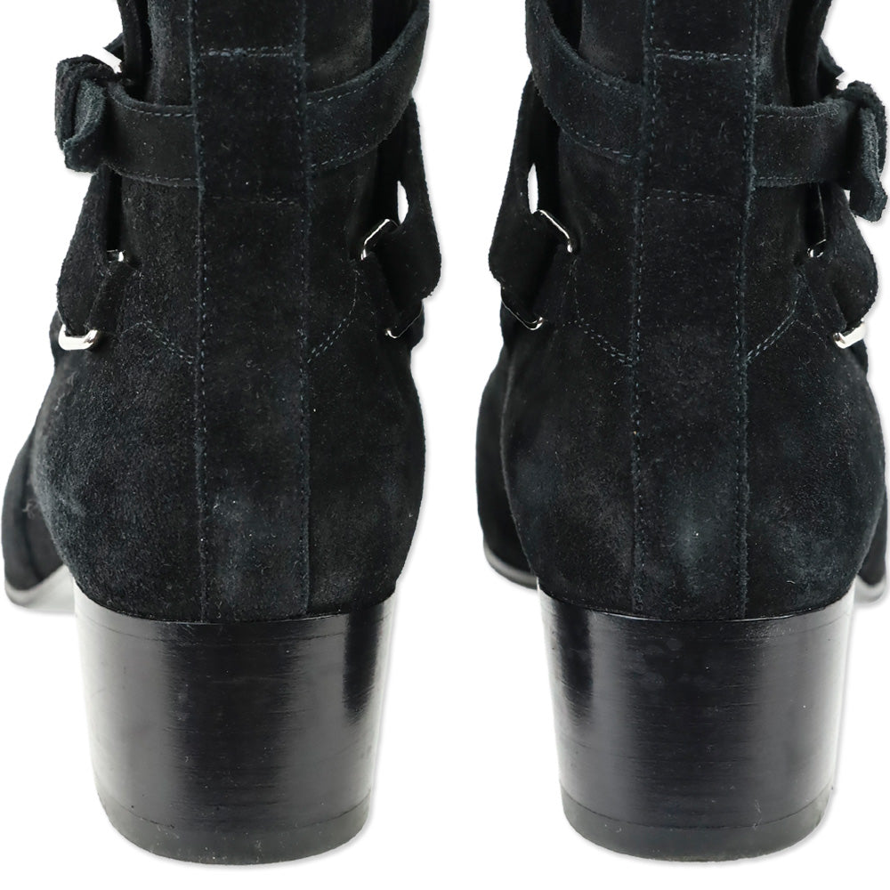 Saint Laurent Black Suede Wyatt Jodhpur Boots