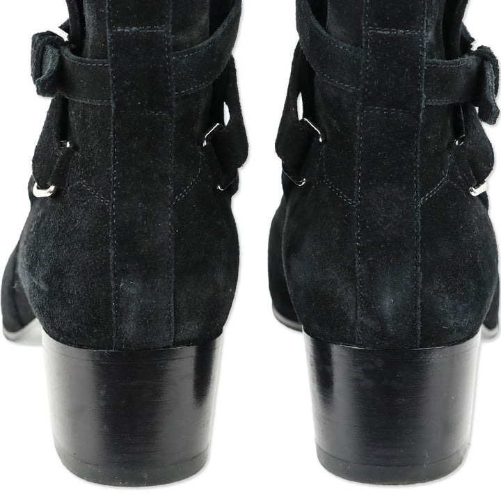 Saint Laurent Black Suede Wyatt Jodhpur Boots