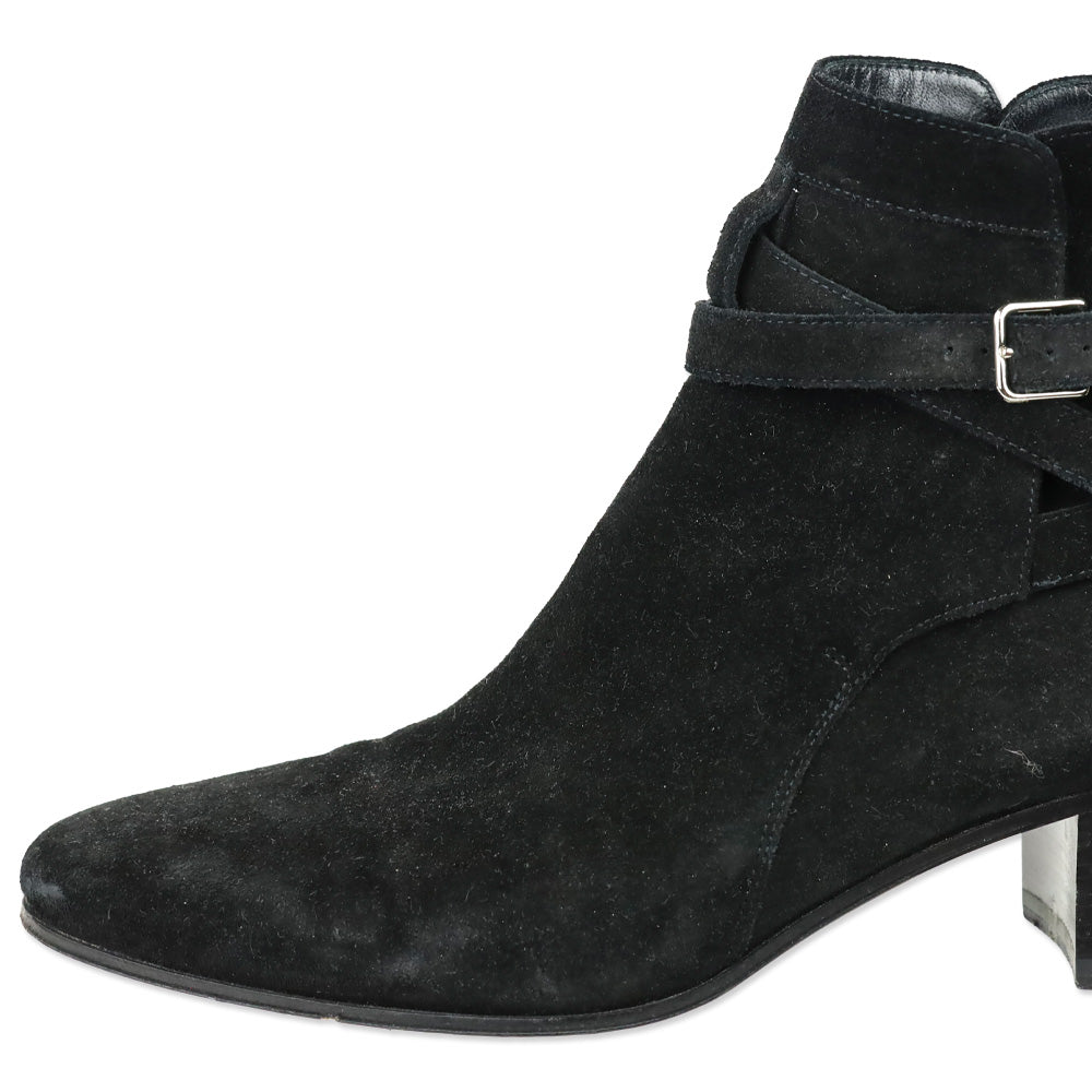 Saint Laurent Black Suede Wyatt Jodhpur Boots