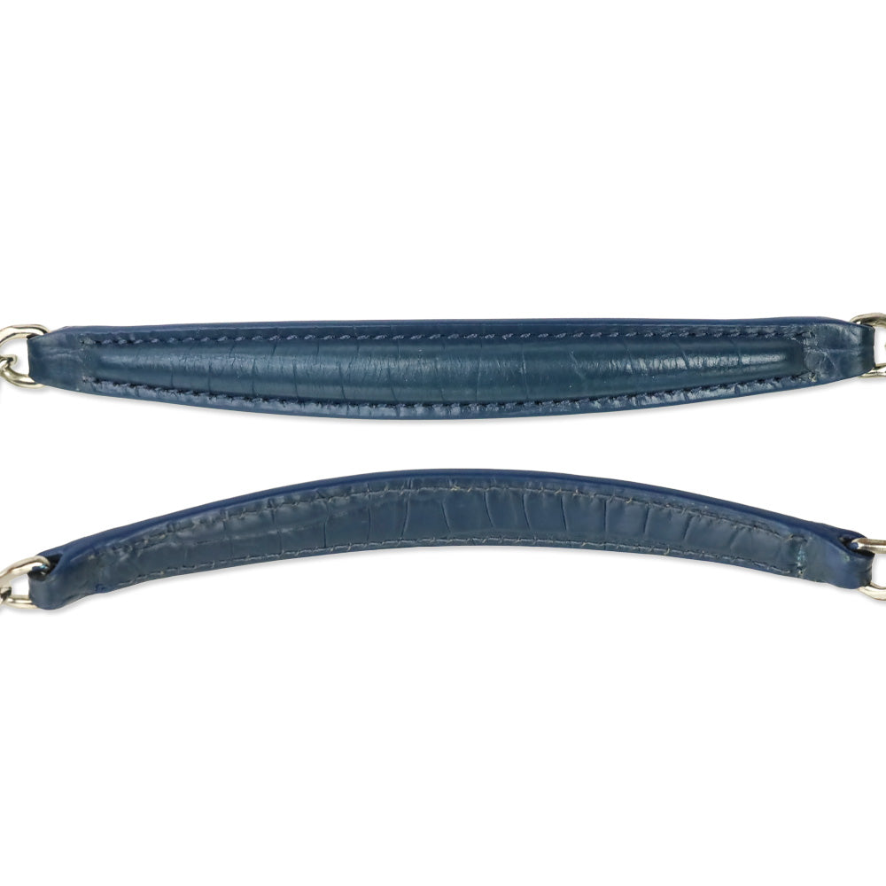 Saint Laurent Blue Crocodile-Embossed Leather Mini Sunset Chain Bag