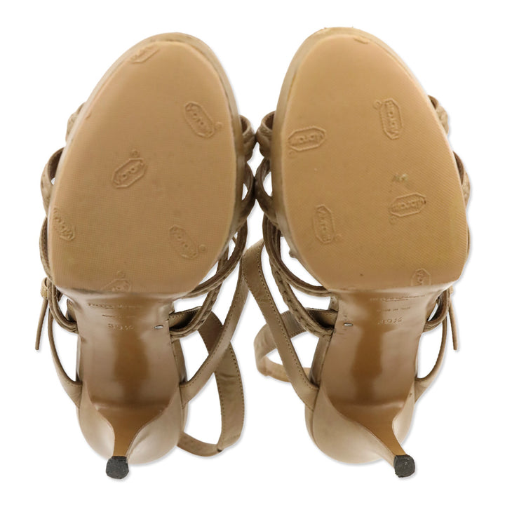 Saint Laurent Brown Leather Hamptons Tribute Sandal