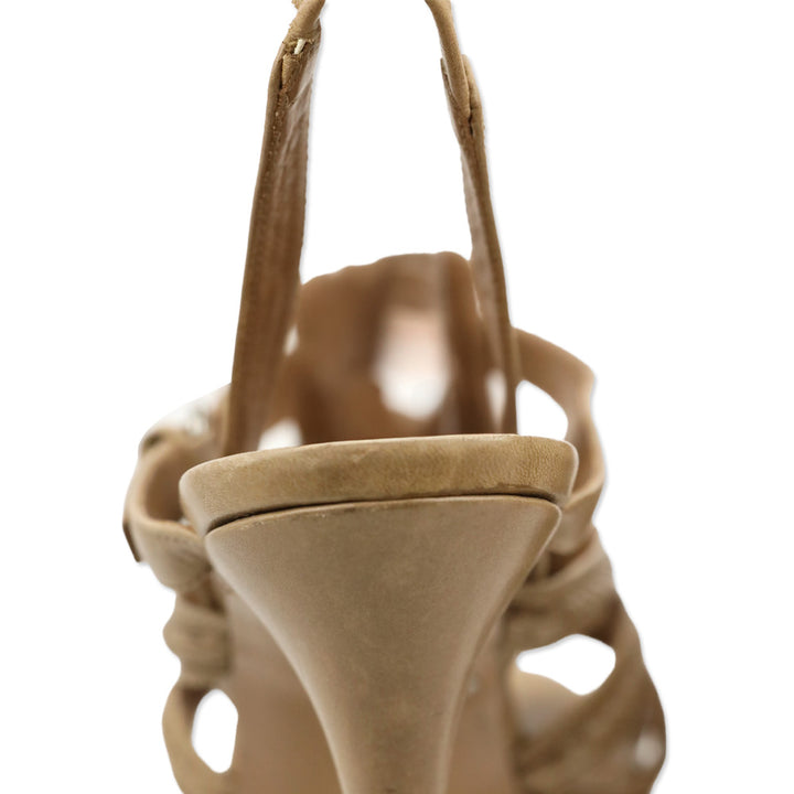 Saint Laurent Brown Leather Hamptons Tribute Sandal