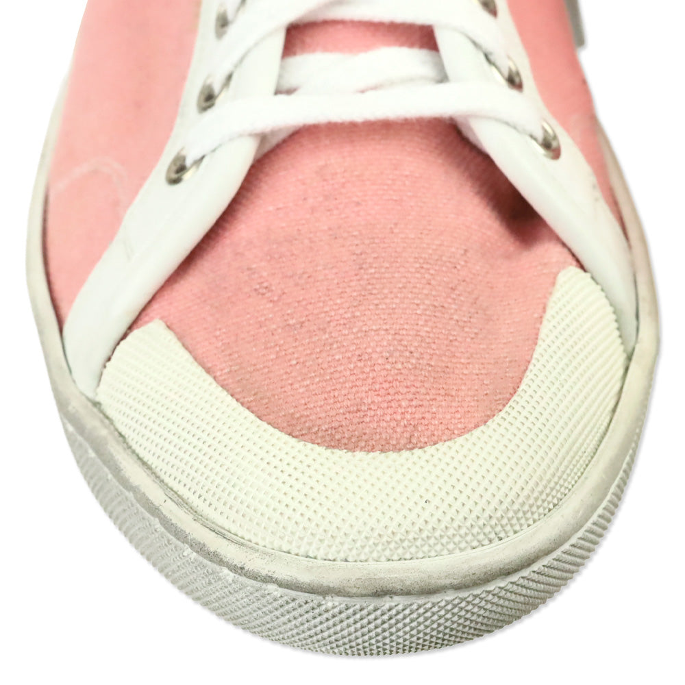 Saint Laurent Court Classic Sl/39 Eros Pink Canvas And Leather Mid Top Sneakers