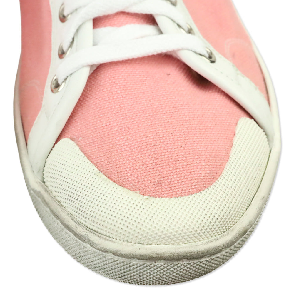 Saint Laurent Court Classic Sl/39 Eros Pink Canvas And Leather Mid Top Sneakers
