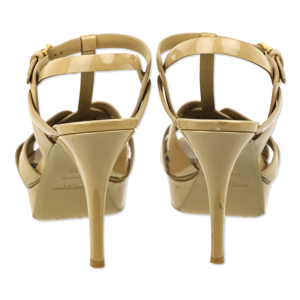Saint Laurent Dark Nude Patent Leather Tribute 75 Sandal