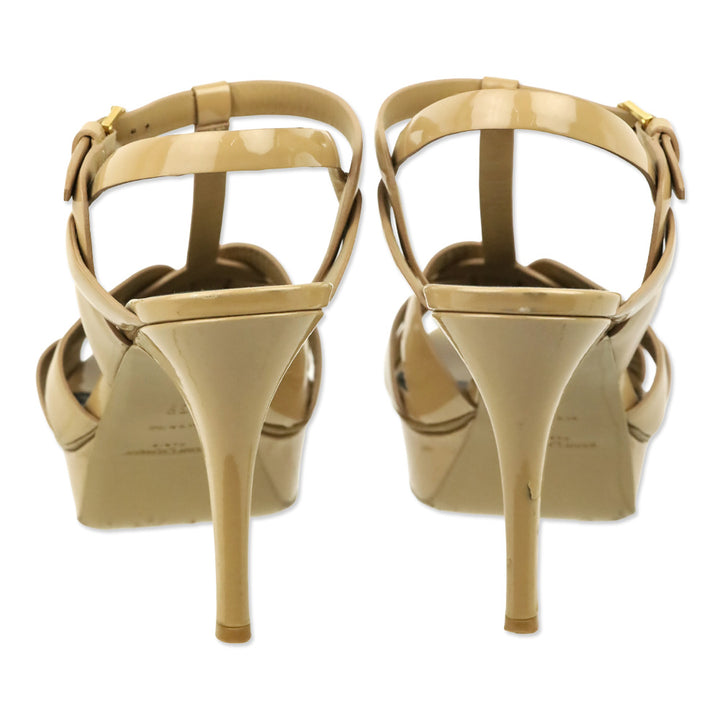 Saint Laurent Dark Nude Patent Leather Tribute 75 Sandal