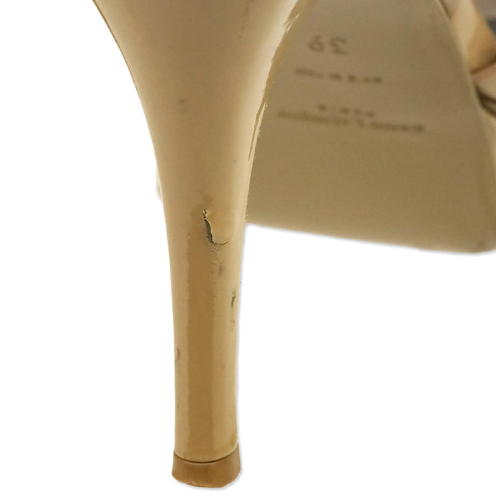Saint Laurent Dark Nude Patent Leather Tribute 75 Sandal