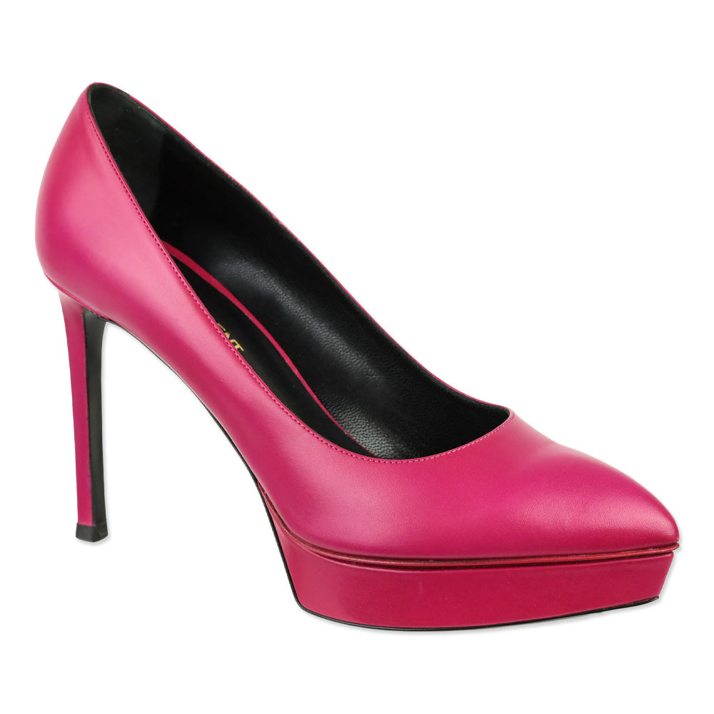 Saint Laurent Fuchsia Janis 80 Platform Pump
