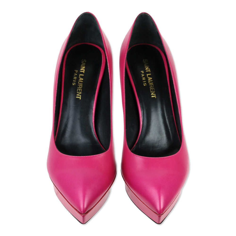Saint Laurent Fuchsia Janis 80 Platform Pump