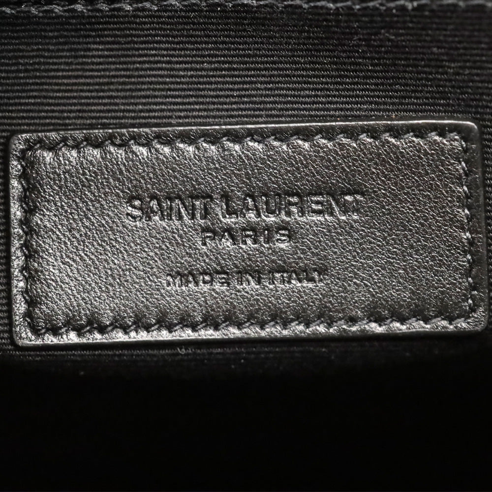 Saint Laurent Grain Du Poudre Large Black Leather Portfolio Zip Pouch