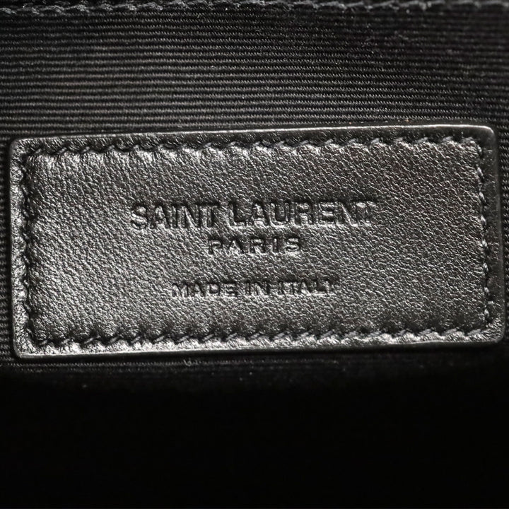 Saint Laurent Grain Du Poudre Large Black Leather Portfolio Zip Pouch