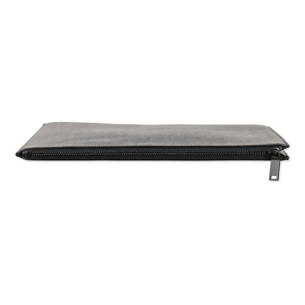 Saint Laurent Grain Du Poudre Large Black Leather Portfolio Zip Pouch