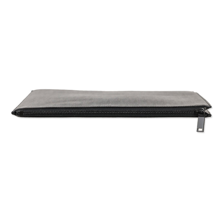 Saint Laurent Grain Du Poudre Large Black Leather Portfolio Zip Pouch