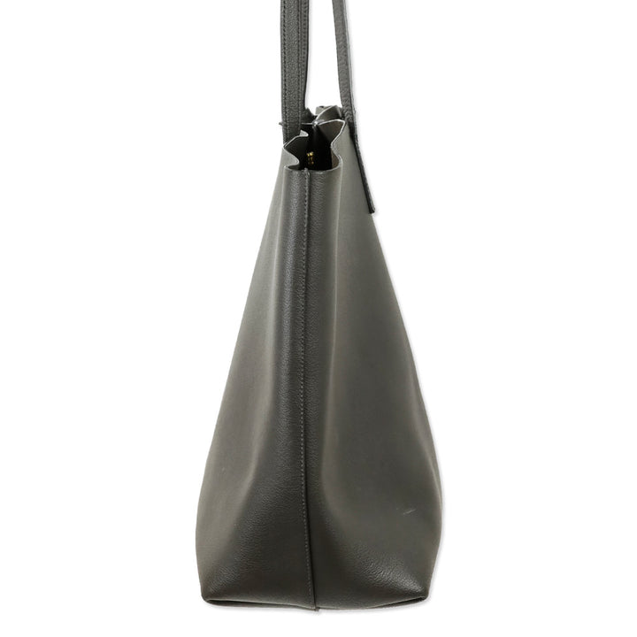 Saint Laurent Gray Leather Large Shopping Tote