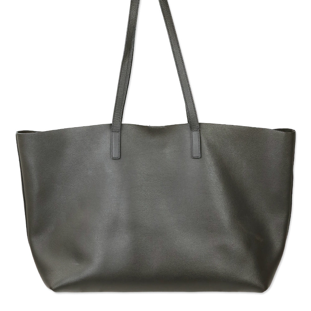 Saint Laurent Gray Leather Large Shopping Tote
