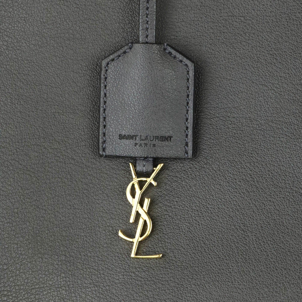 Saint Laurent Gray Leather Large Shopping Tote