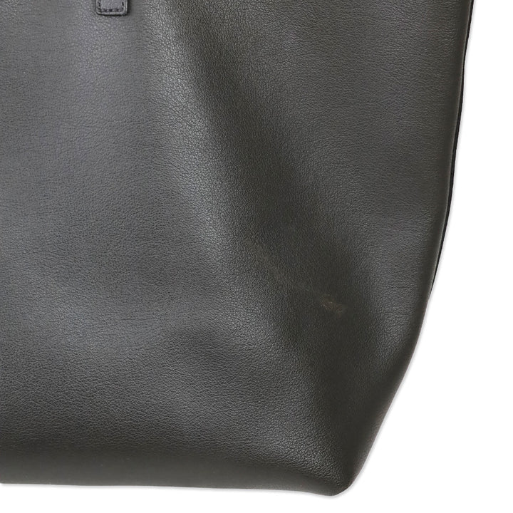 Saint Laurent Gray Leather Large Shopping Tote