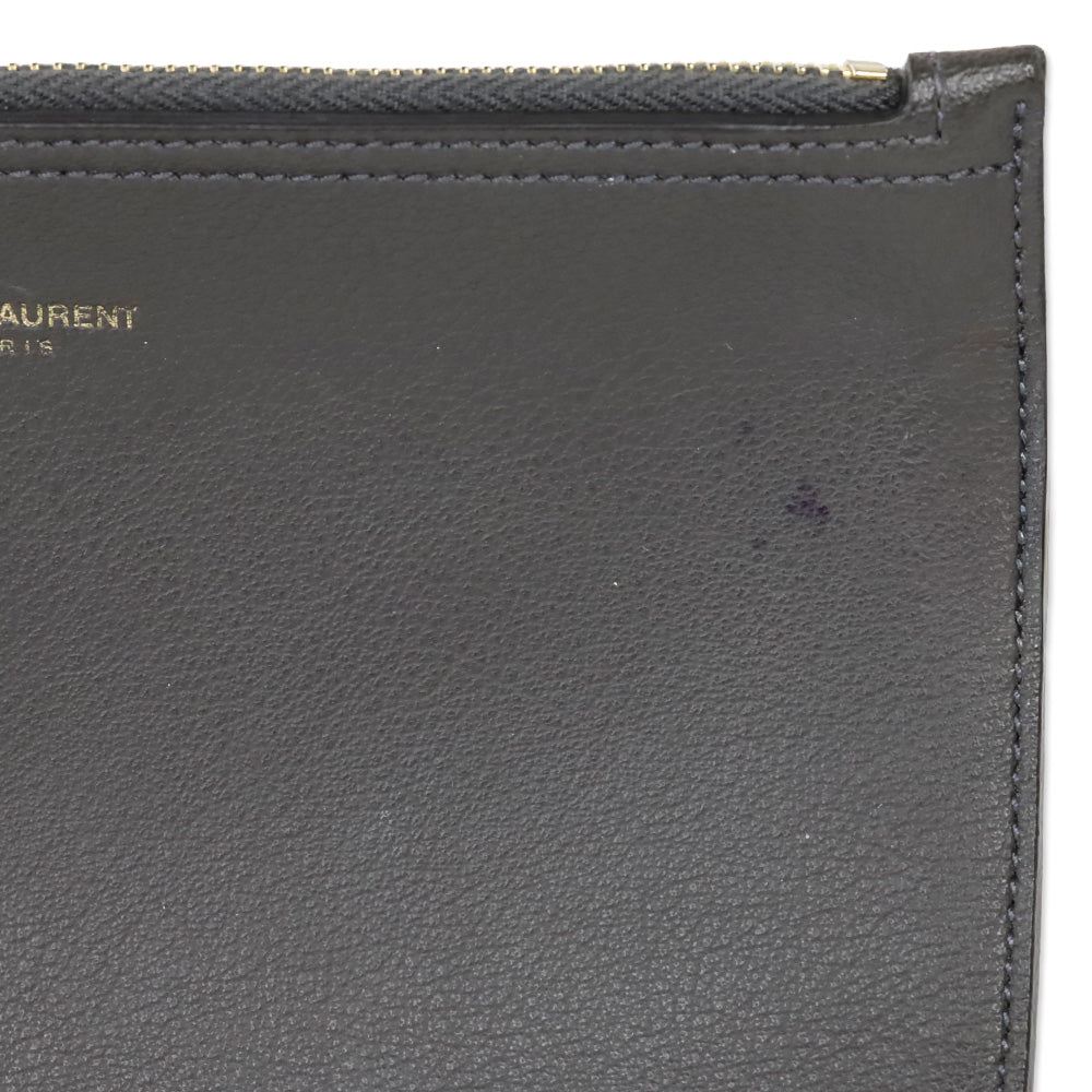Saint Laurent Gray Leather Large Shopping Tote