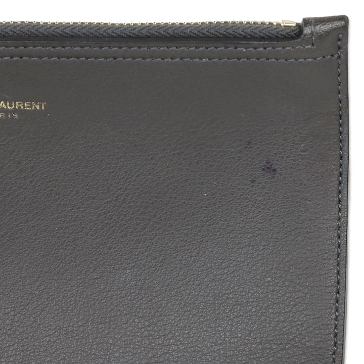 Saint Laurent Gray Leather Large Shopping Tote