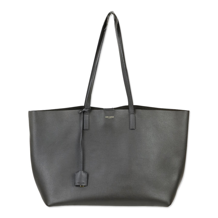 Saint Laurent Gray Leather Large Shopping Tote