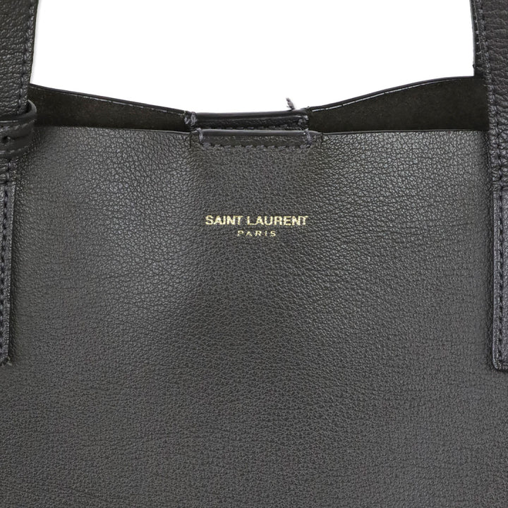 Saint Laurent Gray Leather Large Shopping Tote