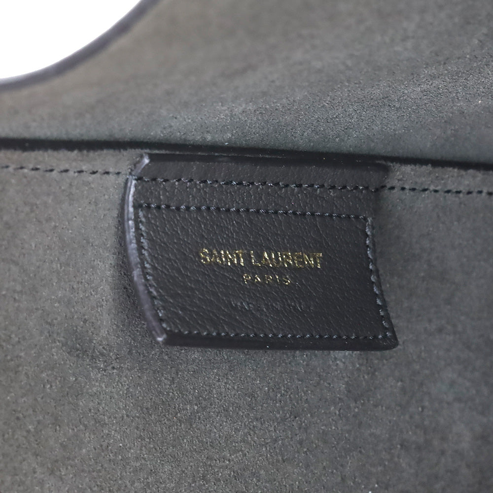 Saint Laurent Gray Leather Large Shopping Tote