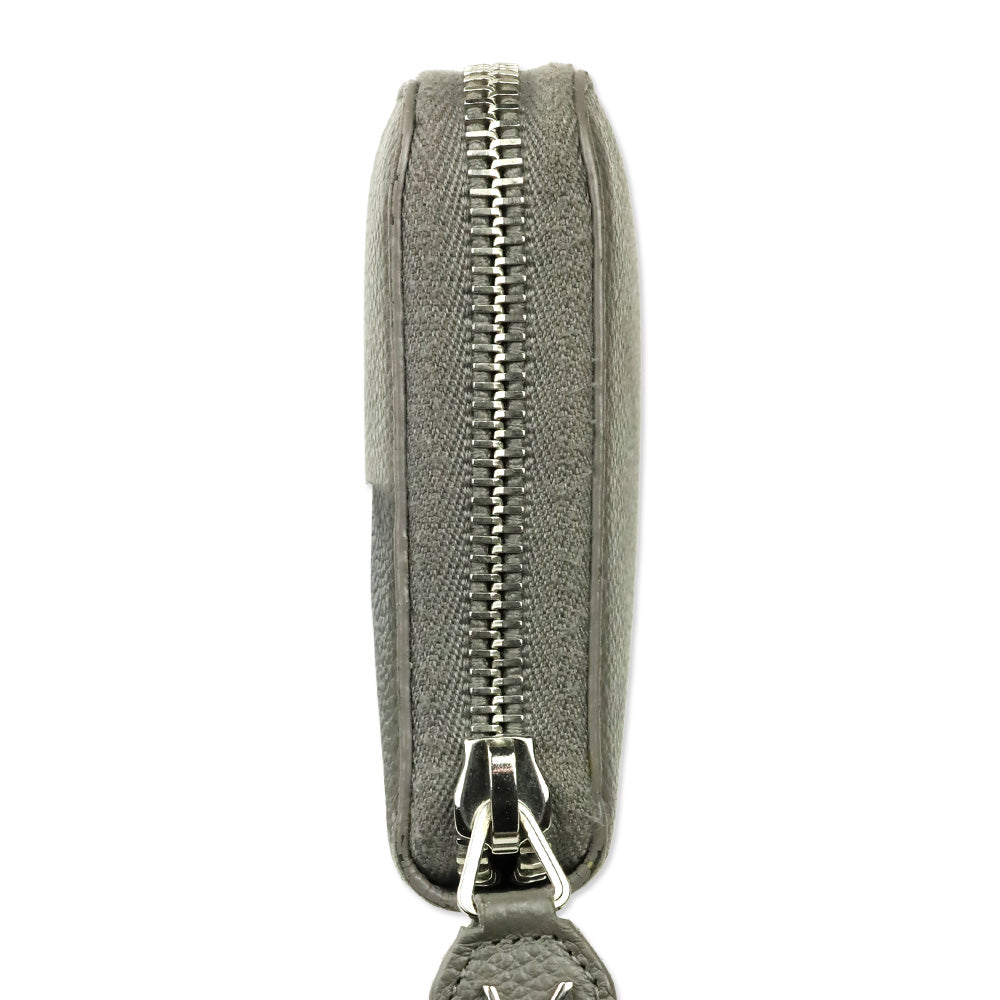 Saint Laurent Grey Leather Zip Around Continental Wallet