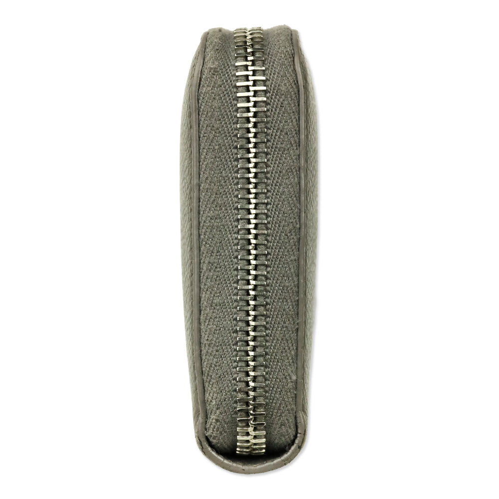 Saint Laurent Grey Leather Zip Around Continental Wallet