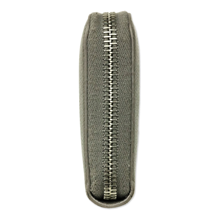 Saint Laurent Grey Leather Zip Around Continental Wallet