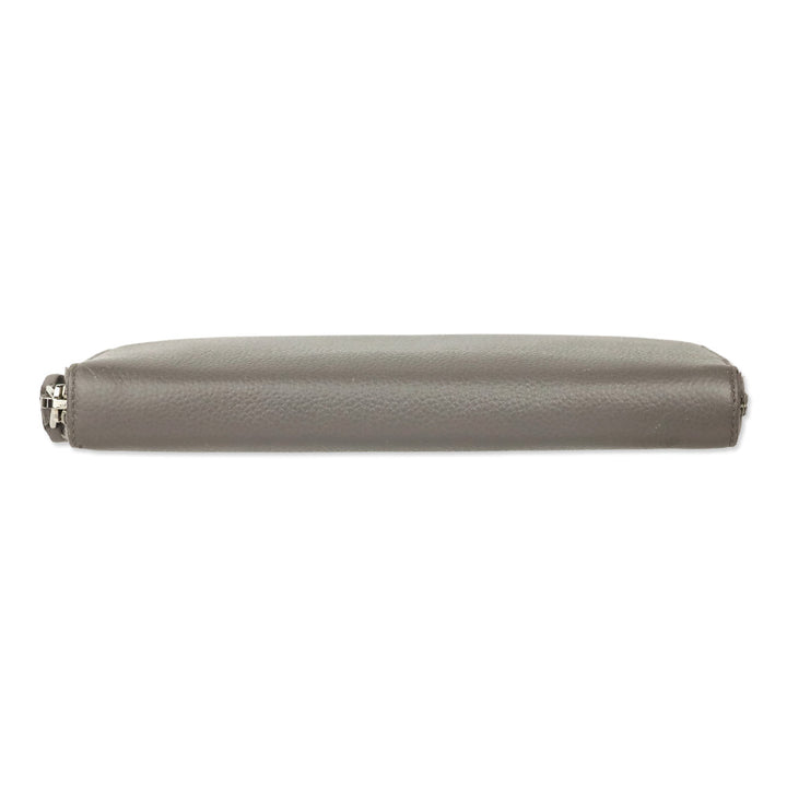 Saint Laurent Grey Leather Zip Around Continental Wallet